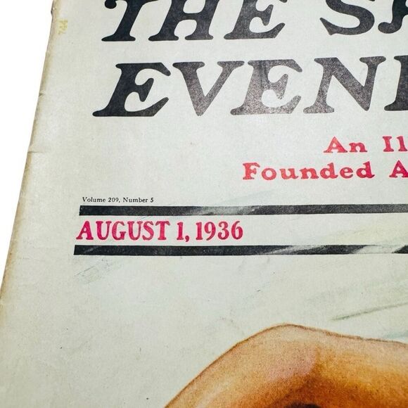 1936 AUGUST 1 SATURDAY EVENING POST MAGAZINE - Boy Tubing 5 Cent - Picture 5 of 8